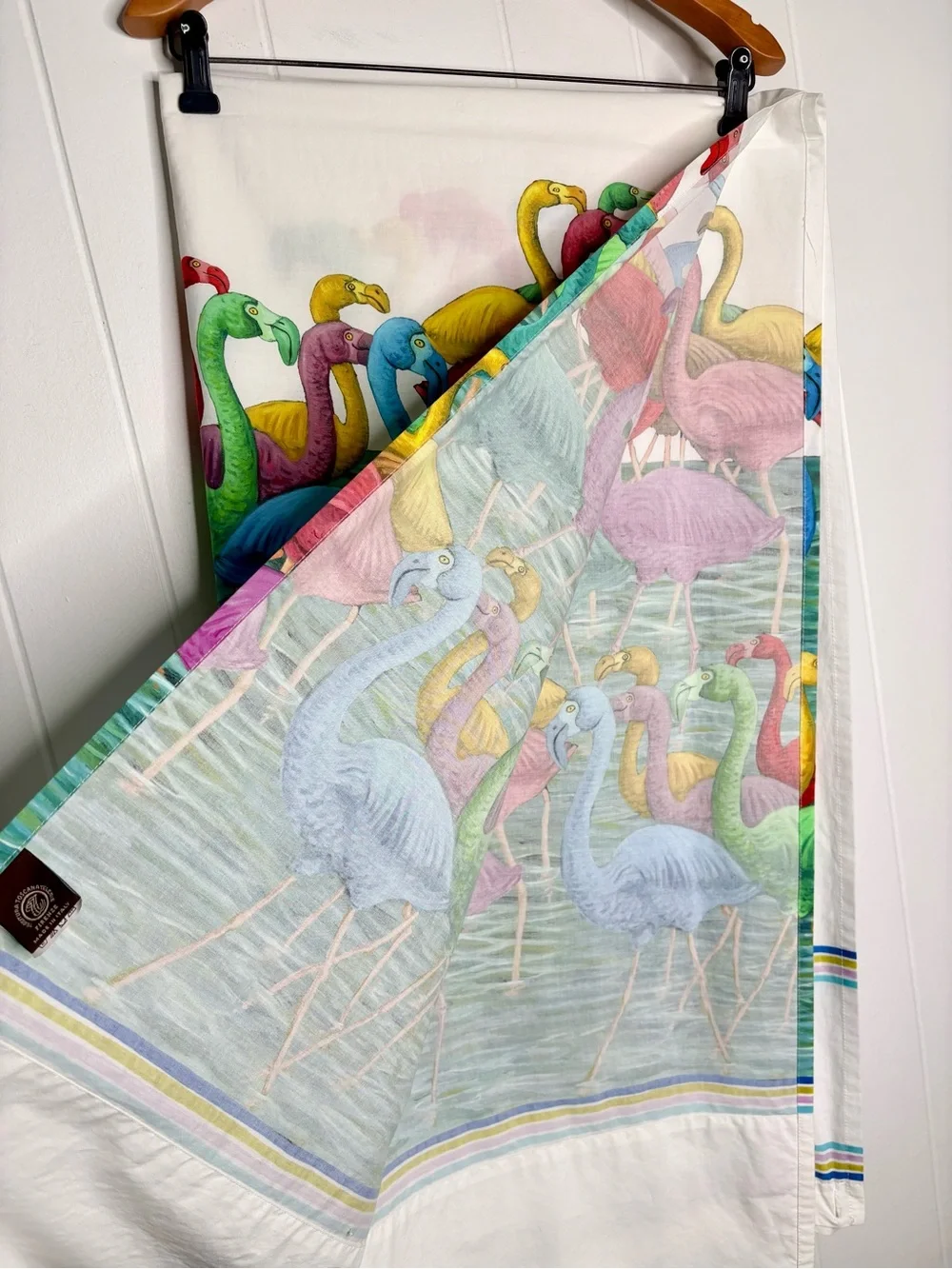 TESSITURA TOSCANA TELERIE FLAMINGO 100% Cotton Shower Curtain 72“ X 72“ ITALY